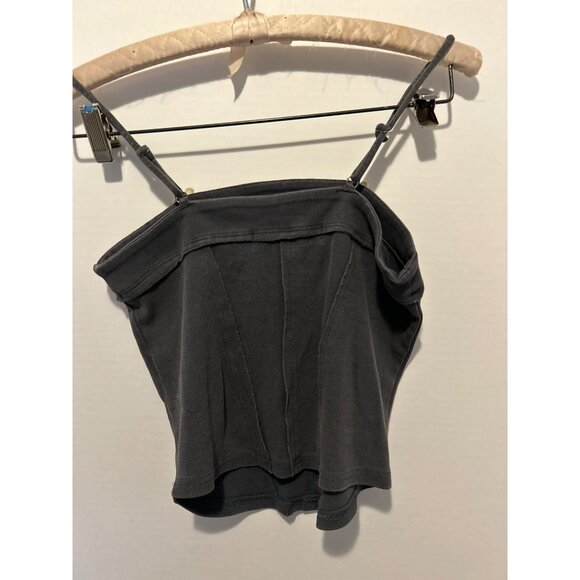 Natural Life Gray Cami Tank Top Small Daisy Strap Boho Festival Y2K Cottagecore - Picture 2 of 8